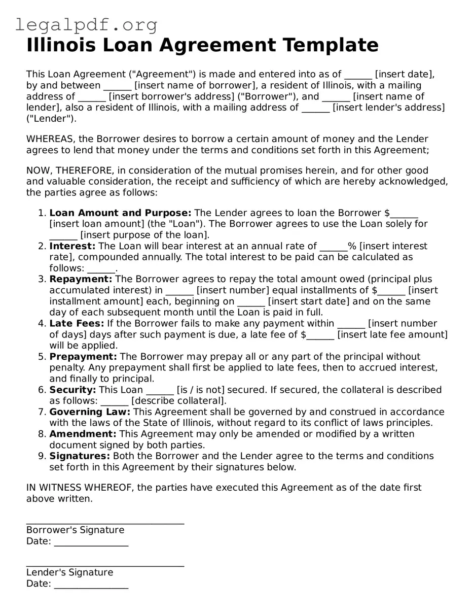 Valid  Loan Agreement Template for Illinois