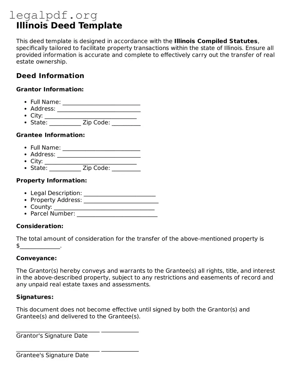 Valid  Deed Template for Illinois