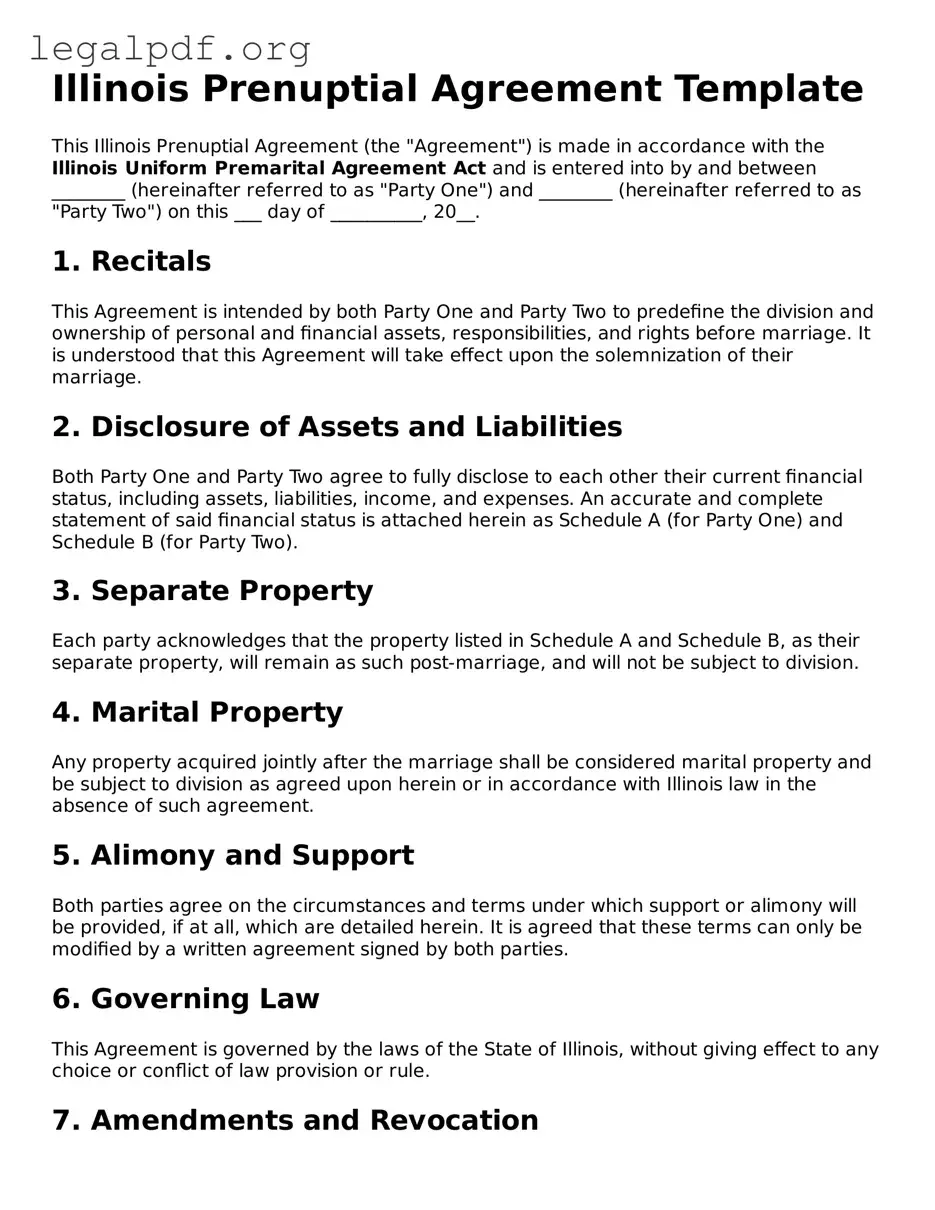 Valid  Prenuptial Agreement Template for Illinois