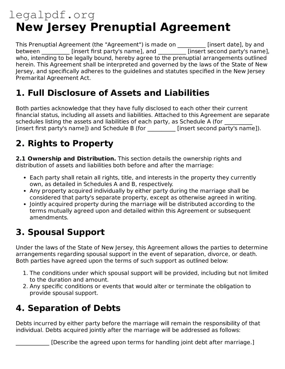 Valid  Prenuptial Agreement Template for New Jersey
