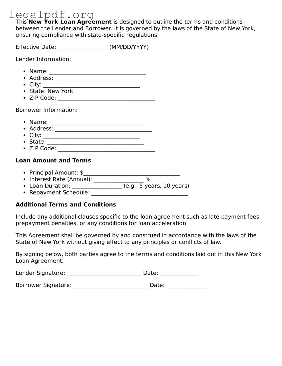 Valid  Loan Agreement Template for New York