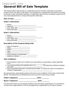 Blank Bill of Sale Document