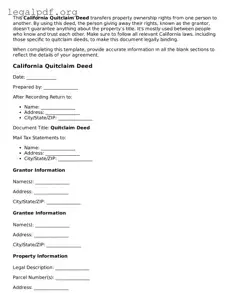 Valid  Quitclaim Deed Template for California