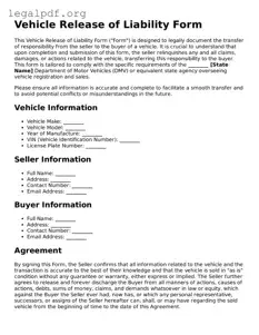 Blank Vehicle Release of Liability Document