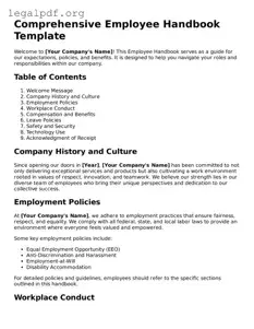 Blank Employee Handbook Document
