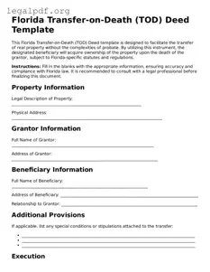 Valid  Transfer-on-Death Deed Template for Florida