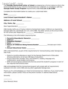 Valid  Homeschool Letter of Intent Template for Georgia