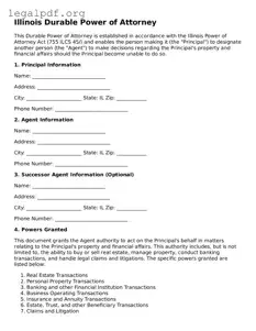 Valid  Durable Power of Attorney Template for Illinois