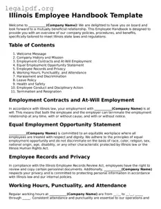 Valid  Employee Handbook Template for Illinois