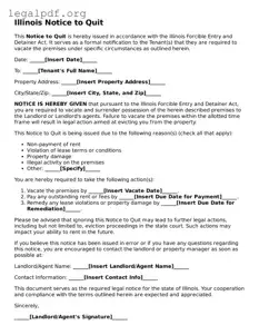 Valid  Notice to Quit Template for Illinois