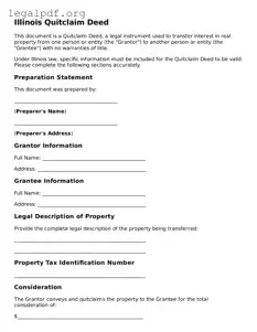 Valid  Quitclaim Deed Template for Illinois