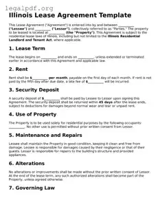 Valid  Lease Agreement Template for Illinois