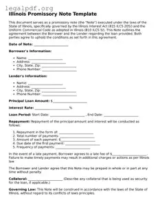 Valid  Promissory Note Template for Illinois