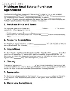 Valid  Real Estate Purchase Agreement Template for Michigan