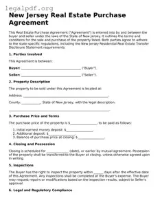 Valid  Real Estate Purchase Agreement Template for New Jersey