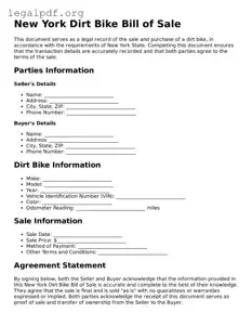 Valid  Dirt Bike Bill of Sale Template for New York