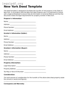 Valid  Deed Template for New York