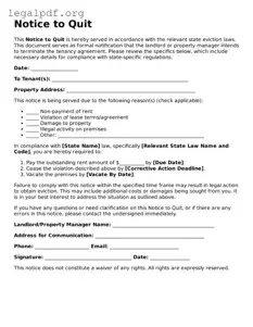 Blank Notice to Quit Document
