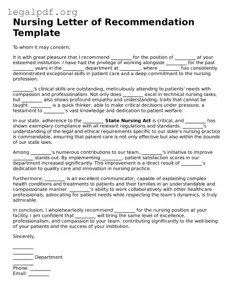 Blank Nursing Letter of Recommendation Document