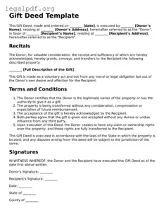 Blank Gift Deed Document