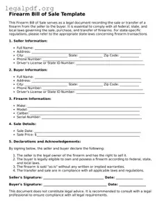 Blank Firearm Bill of Sale Document