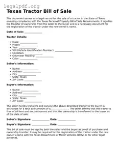 Valid  Tractor Bill of Sale Template for Texas