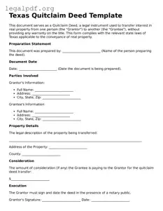 Valid  Quitclaim Deed Template for Texas