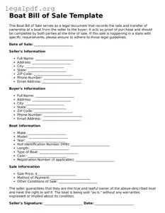 Blank Boat Bill of Sale Document