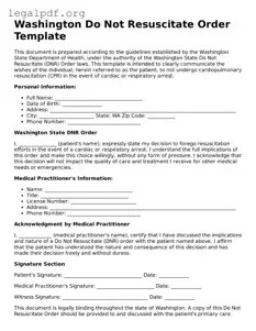 Valid  Do Not Resuscitate Order Template for Washington