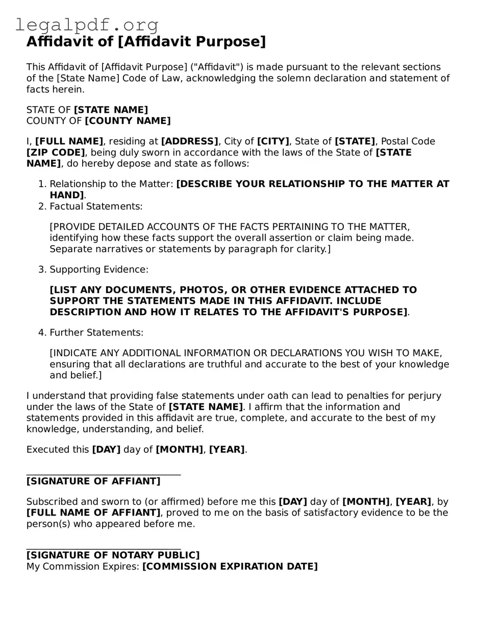 Blank Affidavit Document