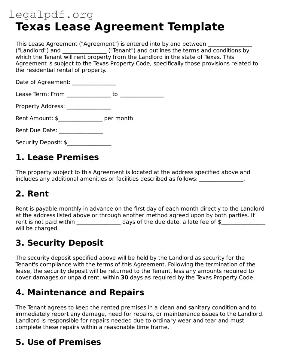 Valid  Lease Agreement Template for Texas