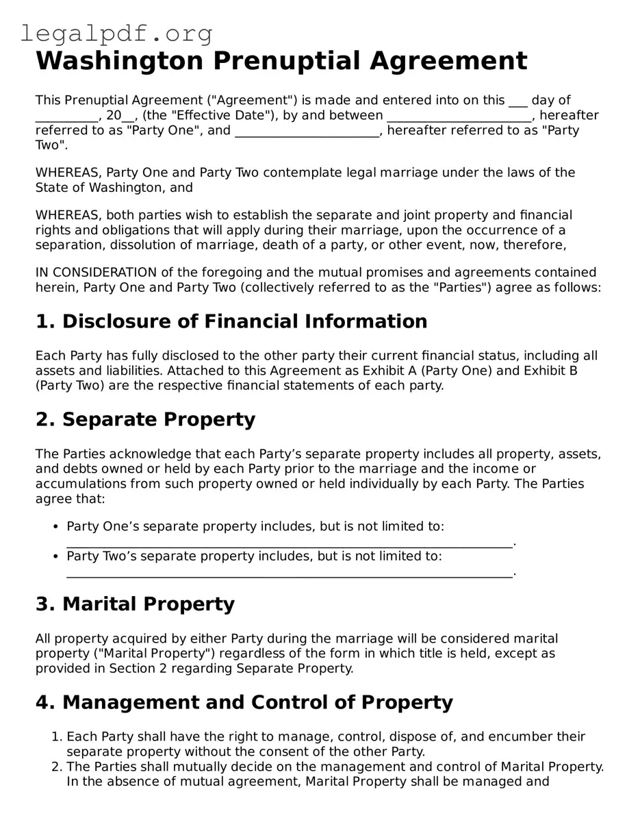 Valid  Prenuptial Agreement Template for Washington